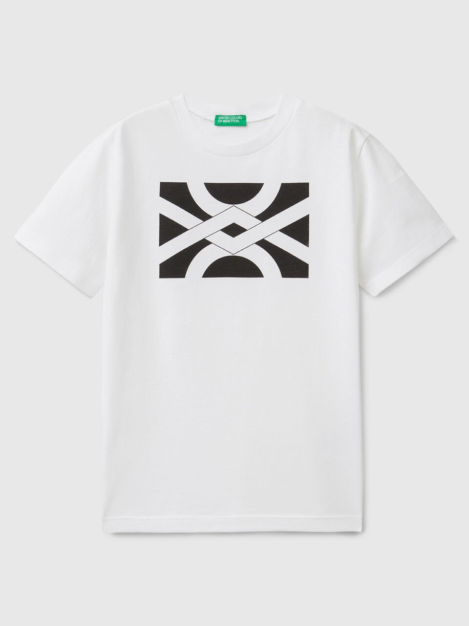 benetton outlet online T-shirt 100% cotone con logo